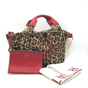 Valentino Leopard print canvas tote bag