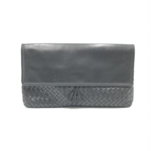 Bottega Veneta - Intrecciato leather clutch bag in grey